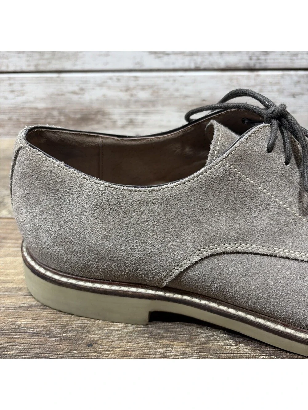 BANANA REPUBLIC Light Grey Owen Suede Leather Oxford Dress Shoe Men’s Sz 12